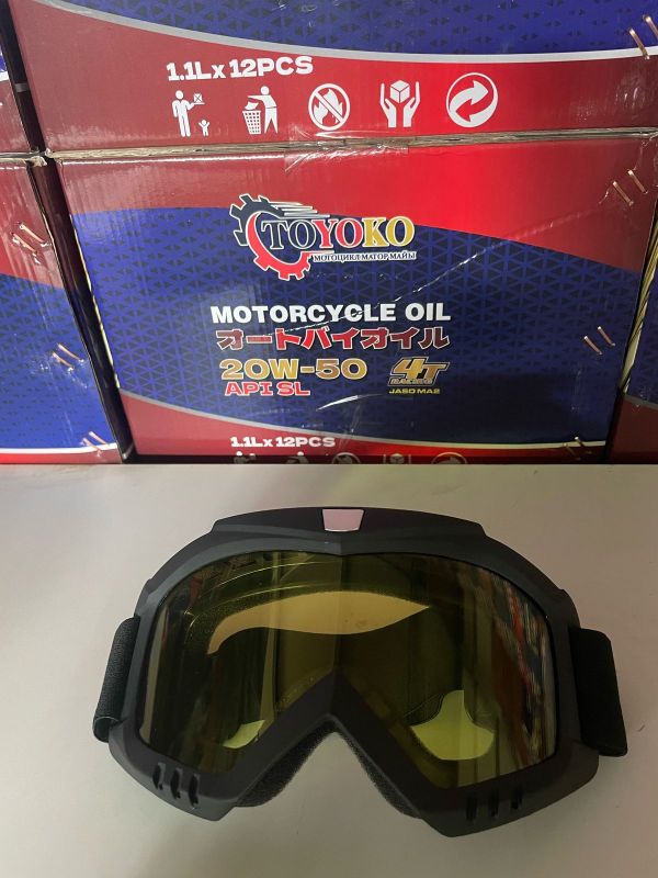 Очки мотоцикл желтый